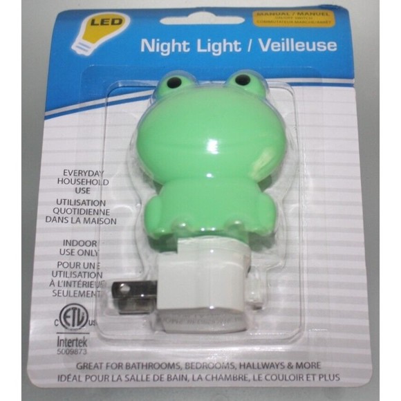 Green Frog LED Nightlight Rotary Adjustable Shade On/Off Switch NIP - Picture 2 of 3